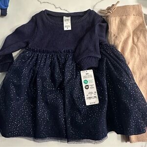 Carter's Navy Dress with Glitter Accents